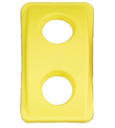 Yellow lid - round entry holes