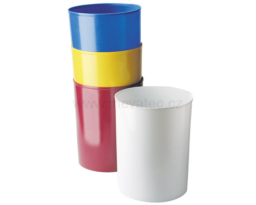Plastic waste bin for assorted waste - red