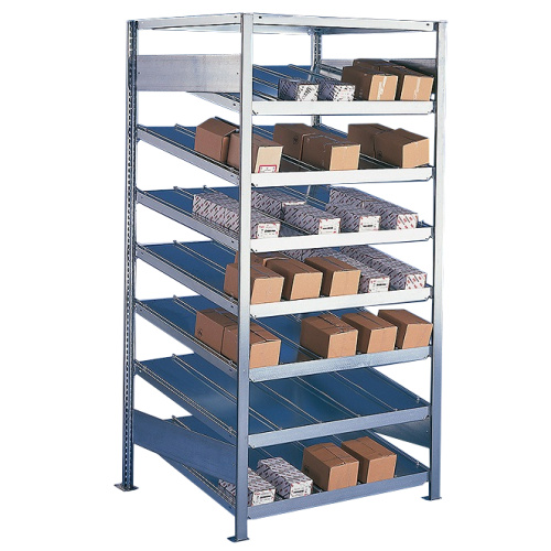 Shelf rack with sloping shelves, one-sided - basic panel (800mm deep)