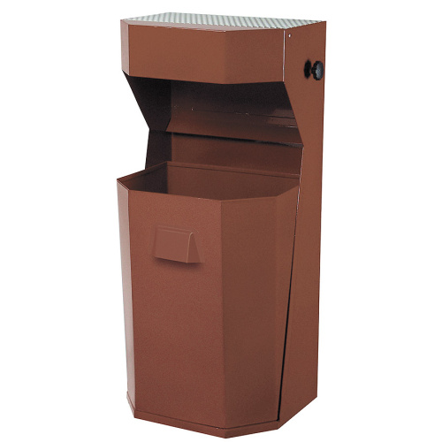 Exterior waste bin with an ashtray 50 l. - brown