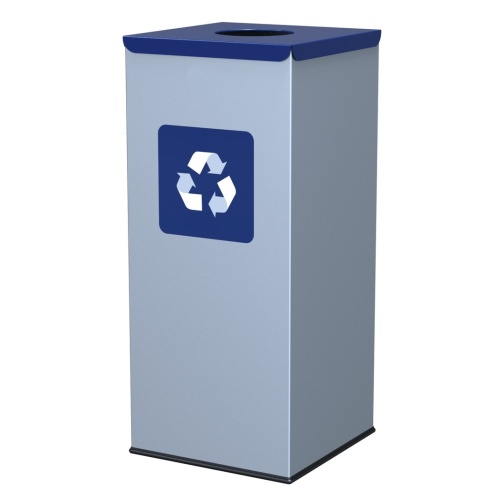 Square waste bin - blue lid