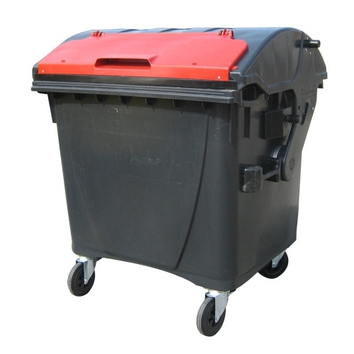 Plastic container 1100 litres - black and red V/V