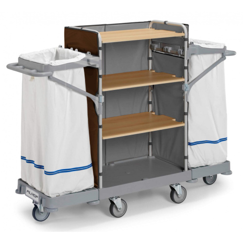 Service trolley with Morgan Hotel wooden shelves