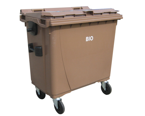 Plastic container 660 l flat lid - BIO