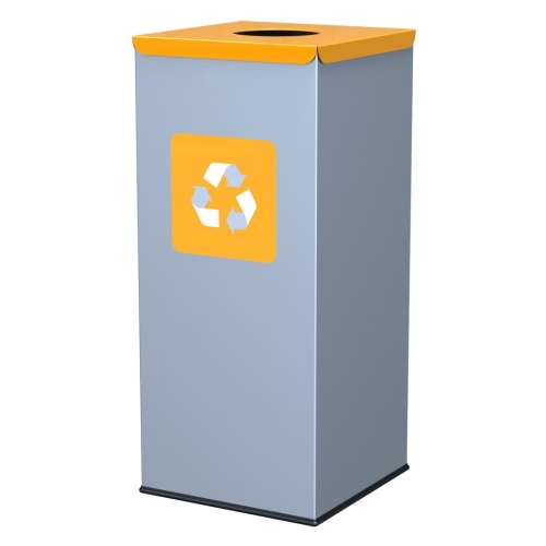 Square waste bin - orange lid
