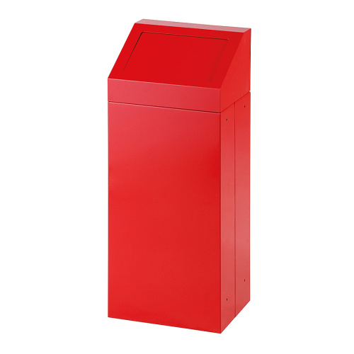 Waste bin with removable lid - red