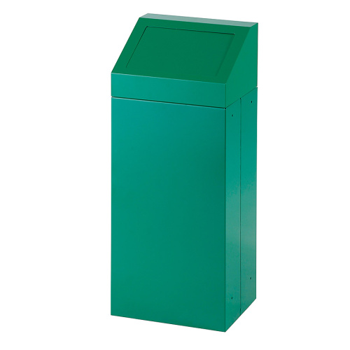 Waste bin with removable lid - green