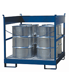 Pallet for transport - 4 barrels - galvanized