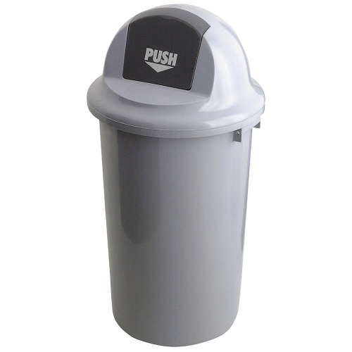 Round waste bin with swinging cover - 47 l.