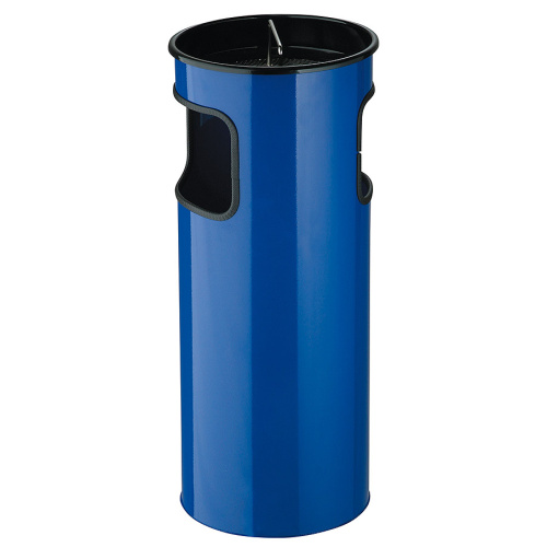 Waste bin with ashtray - blue