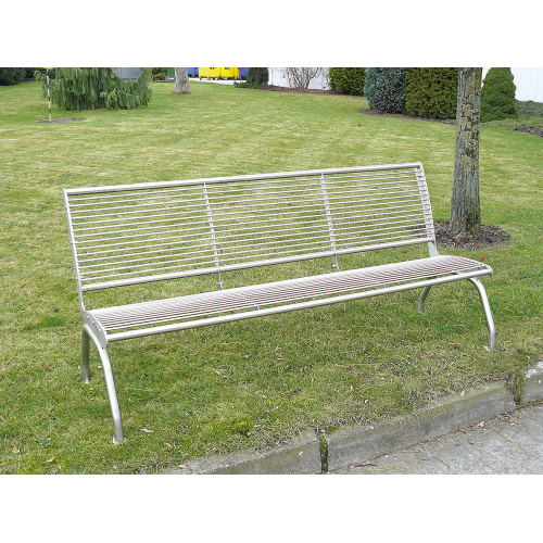 Stainless bench with backrest - 3 seats