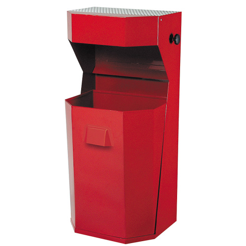 Exterior waste bin with an ashtray 50 l. - red