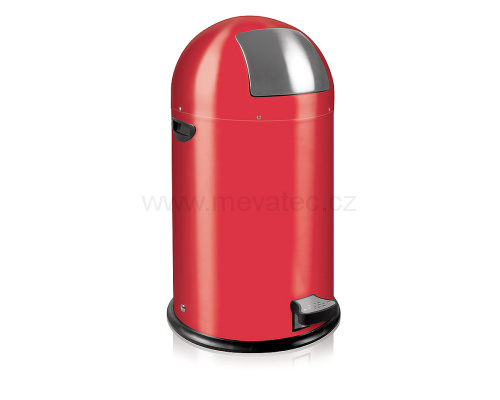 Waste bin with metal lining - red pedal