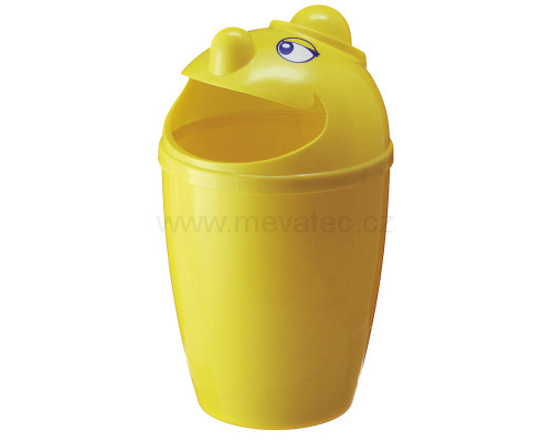 Waste bin with face - yellow