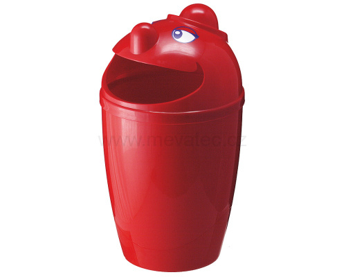 Waste bin with face - red