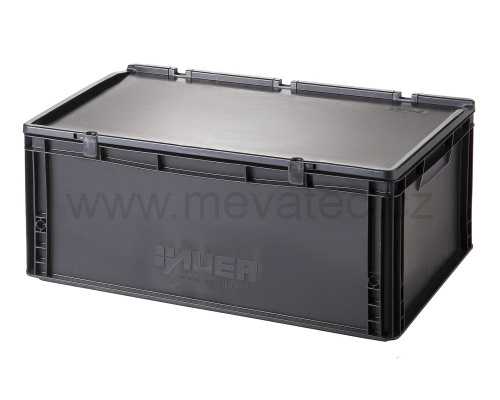 Plastic EURO crate 600x400x235 mm with a lid - ESD
