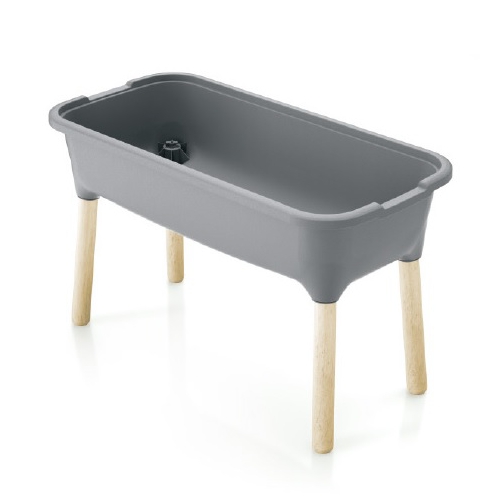 Planter with wooden feet