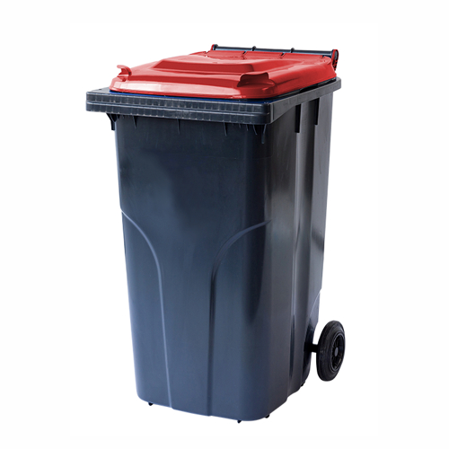 Plastic bin 240 lt. - plastic container - black/red lid
