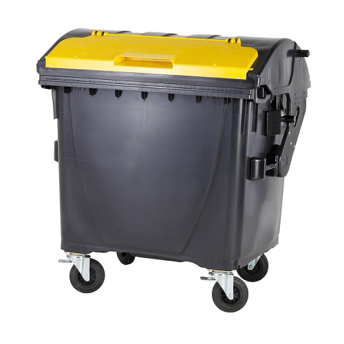 Plastic container 1100 litres - black and yellow V/V