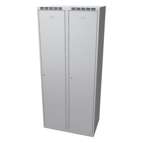 Clothes cabinet with partition 800 mm - grey