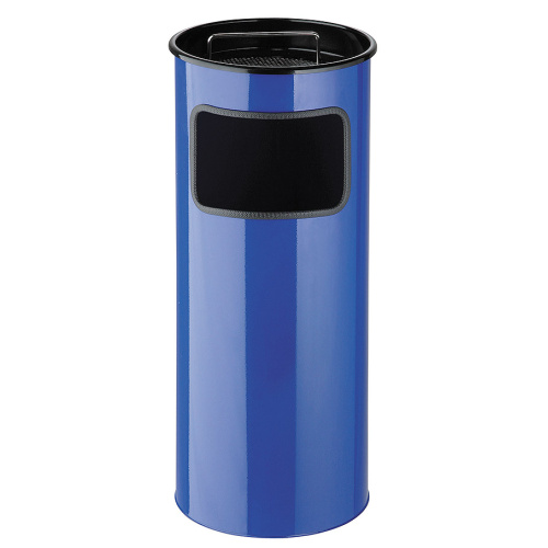 Waste bin with ashtray - blue