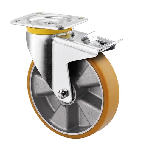 Machine wheel - rotary with brake
