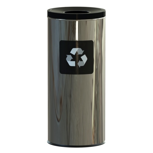 Outdoor stainless bin for waste sorting - grey