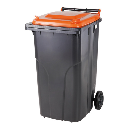 Plastic bin 240 lt. - plastic container - black/orange lid
