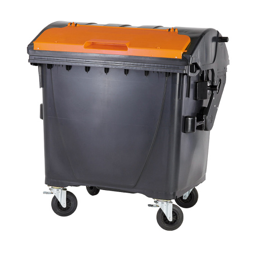 Plastic container 1100 litres - black and orange V/V 