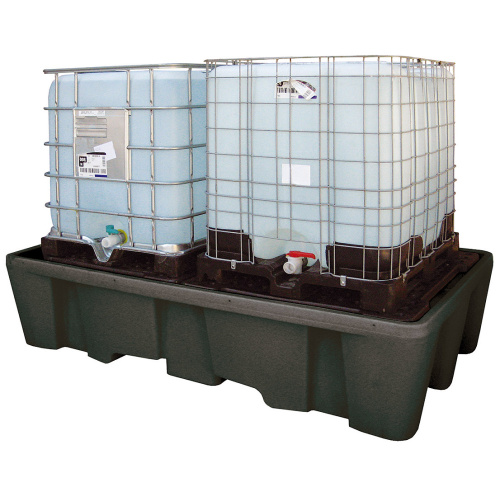 Trapping tub for 2 IBC containers