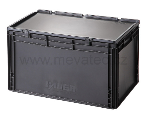 Plastic EURO crate 600x400x335 mm with a lid - ESD