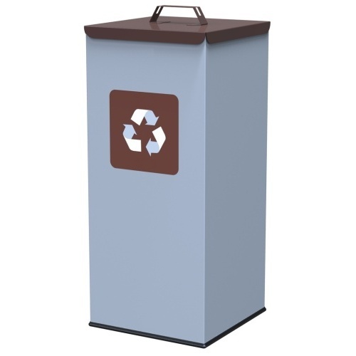 Square waste bin - brown lid