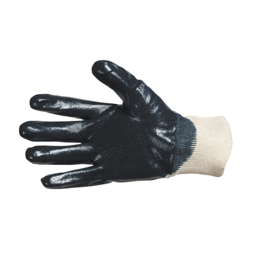 Gloves sewn from cotton knitted fabric
