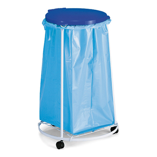 Mobile bag stand - blue lid