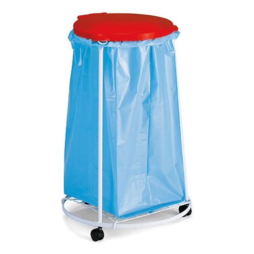 Mobile bag stand - red lid
