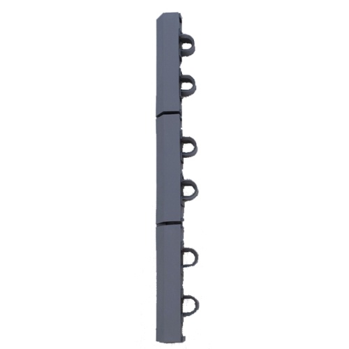 Plastic mat end piece with holes - grey