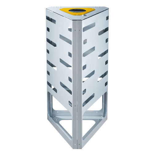 Waste bin "triangle" - yellow - without roof