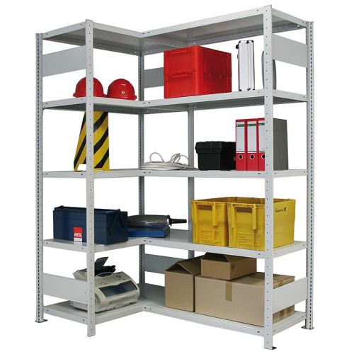 Corner shelf rack  -  2000 x 1000 x 300 mm, 5 shelves