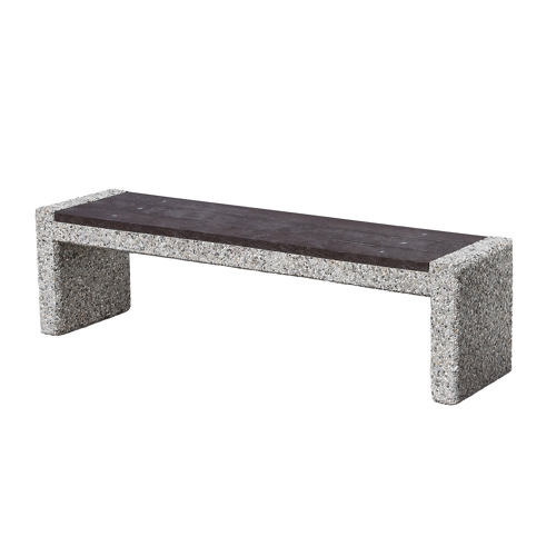 Concrete bench without back