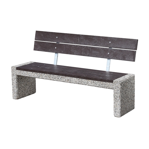 Concrete bench with back