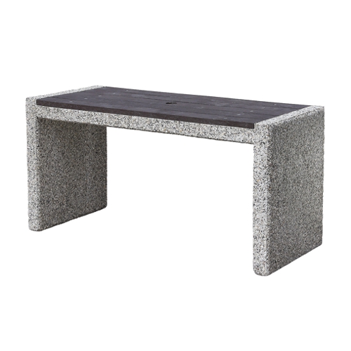 Cocrete table with a hole for a parasole