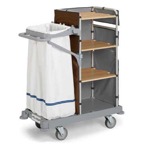 Service trolley with Morgan Hotel wooden shelves