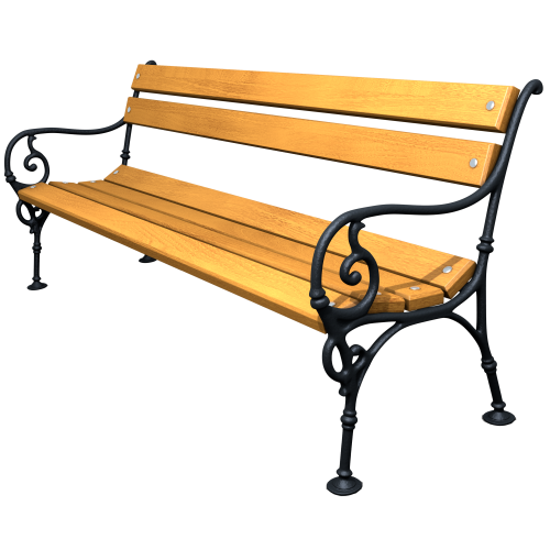 Cast-iron bench with soft wood Wien