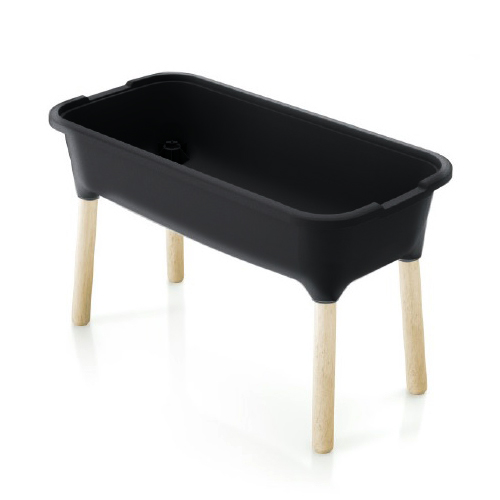 Planter with wooden feet