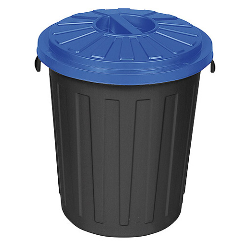Plastic bin black with blue lid - 24 l