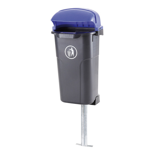 Plastic waste bin Urban - 50 l - black with blue lid