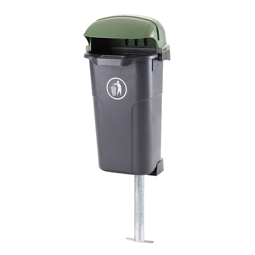 Plastic waste bin Urban - 50 l - black with green lid