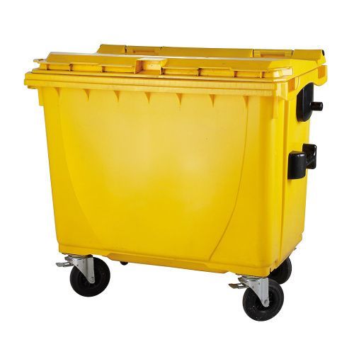 Plastic container 770 l flat lid-yellow