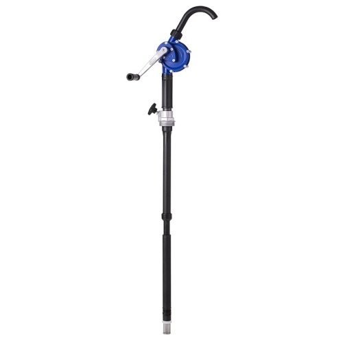 Hand crank pump with drain elbow
