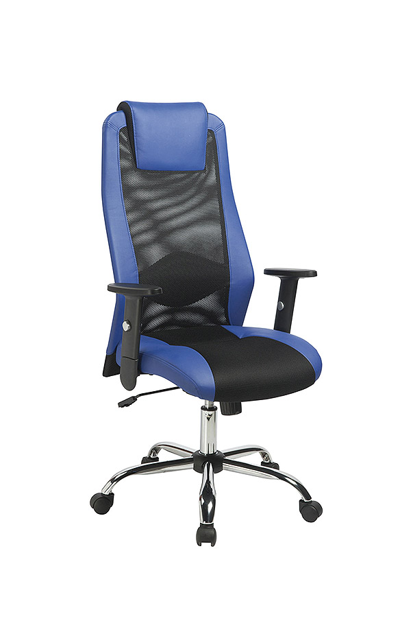 Office chair Sander with airy backrest - blue